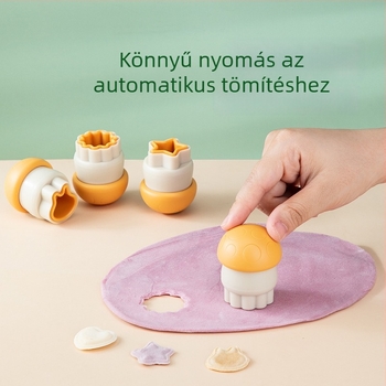 Gombaszerű mini wonton forma, automatikus szélezárás, bébiételekhez kiegészítő, pillangó alakú tészta formázó és sütemények reliefnyomás