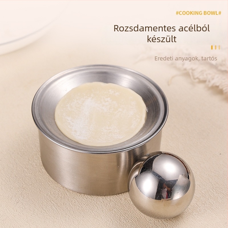 Kézzel készített, rozsdamentes acélból készült eszköz gombóc tészta készítéséhez, kör alakú otthoni forma