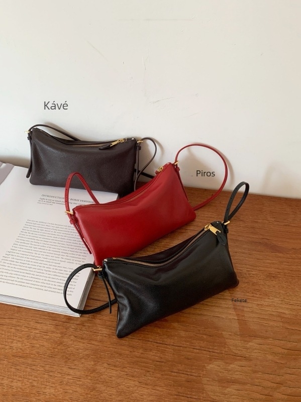 Kis női crossbody táska telefonhoz növényi cserzett kecskebőrből, valódi bőr