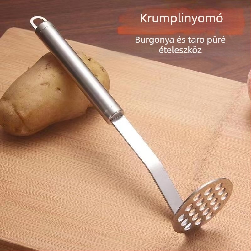 Rozsdamentes acél krumplipüré törő lila édesburgonyához és bébiételhez, konyhai eszköz