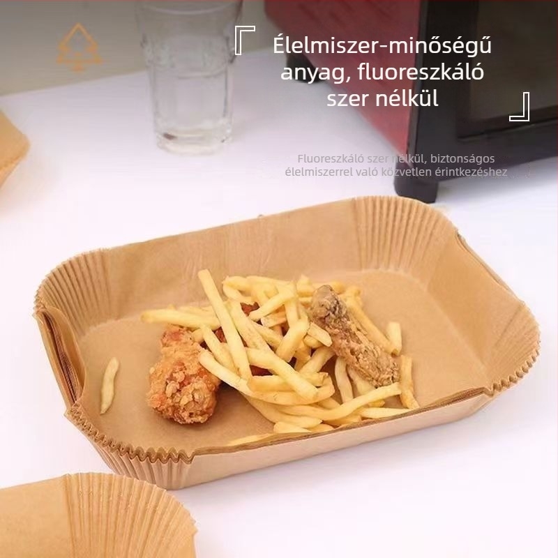 Négyszögletes sütőpapír zsírszívó bevonattal és szilikon réteggel, sütéshez és grillezéshez