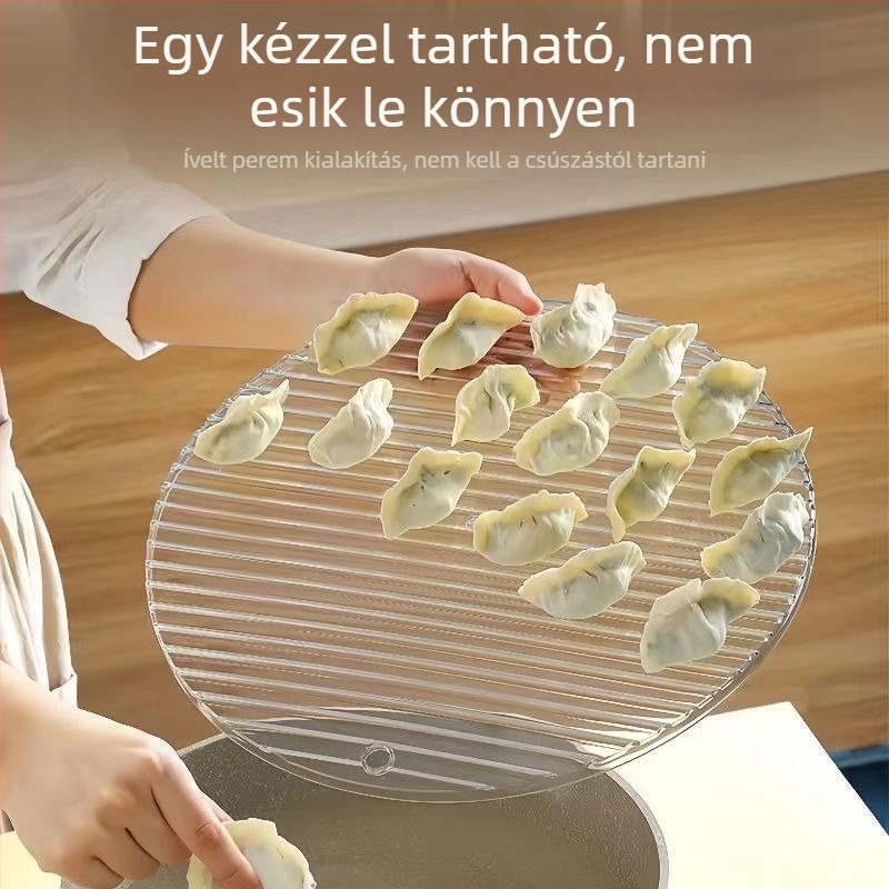 Kör alakú tapadásmentes gombóc tál fedővel, otthoni konyhához