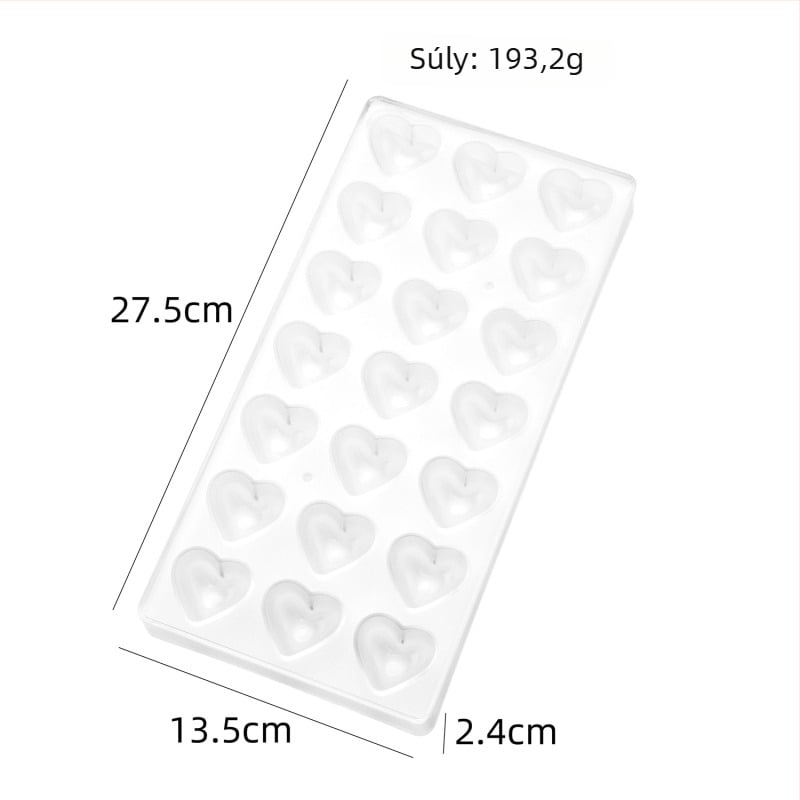 Műanyag csokoládé formák sütéshez – juharlevél, madártojás alakú, szív, csepp, hengeres alak, spirál mintázat, gyémánt alakú, félgömbös, négyzet, krizantém