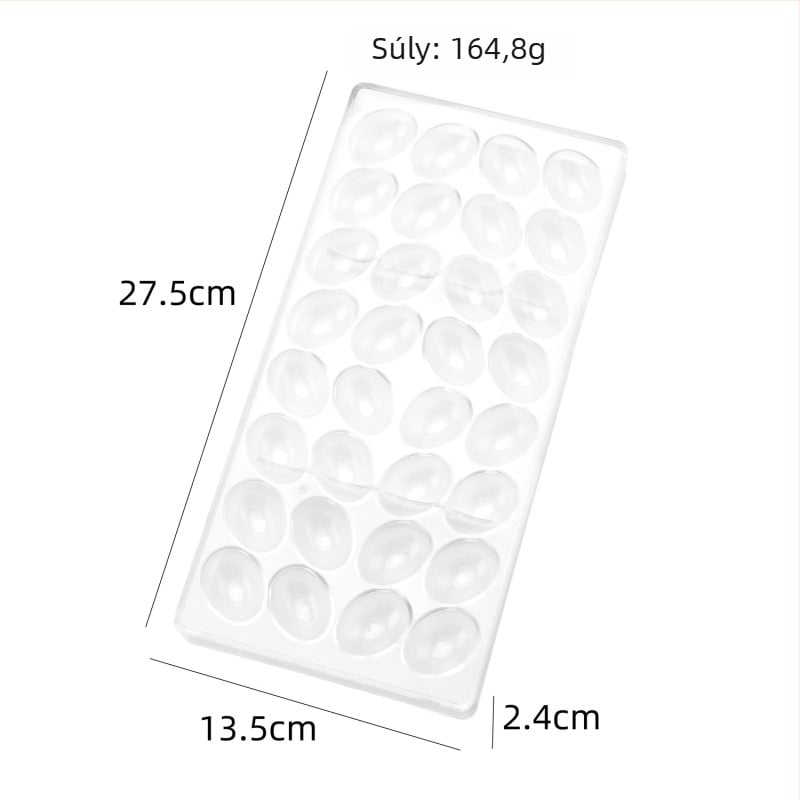 Műanyag csokoládé formák sütéshez – juharlevél, madártojás alakú, szív, csepp, hengeres alak, spirál mintázat, gyémánt alakú, félgömbös, négyzet, krizantém