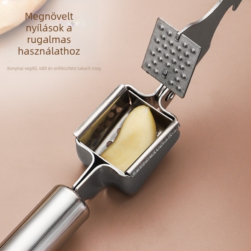 Rozsdamentes acél fokhagymanyomó – multifunkcionális konyhai eszköz a fokhagyma nyomására és zúzására