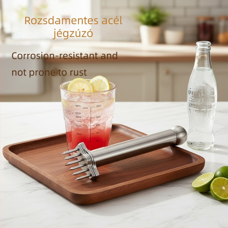 Rozsdamentes acélból készült multifunkcionális zúzókalapács jéghez, gyümölcsléhez, shakerhez és citromos teához