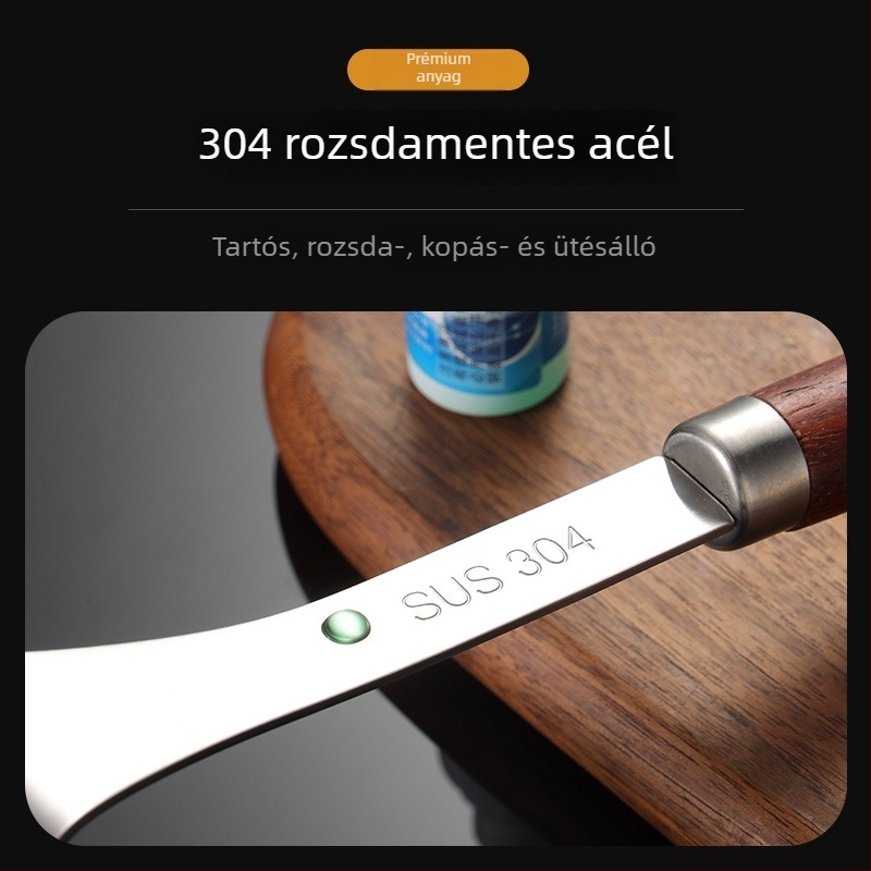 304 rozsdamentes acél krumplinyomó, rózsafa fogantyúval, kézi konyhai eszköz
