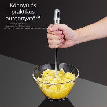 Kézi rozsdamentes acél burgonya- és bébiétel pürésítő, konyhai eszköz