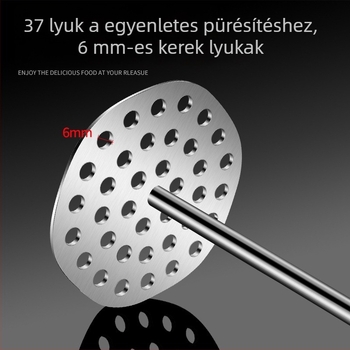 Kézi rozsdamentes acél burgonya- és bébiétel pürésítő, konyhai eszköz