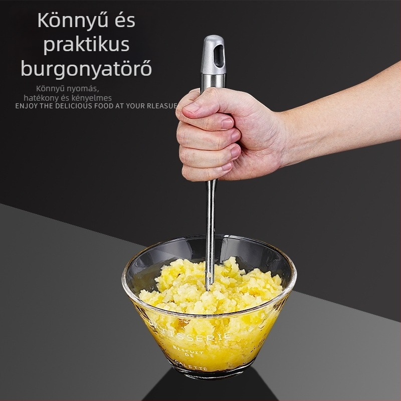 Kézi rozsdamentes acél burgonya- és bébiétel pürésítő, konyhai eszköz