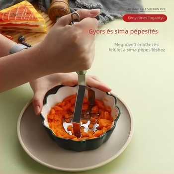Rozsdamentes acél burgonya- és édesburgonya törő, multifunkcionális bébiétel készítő és konyhai eszköz