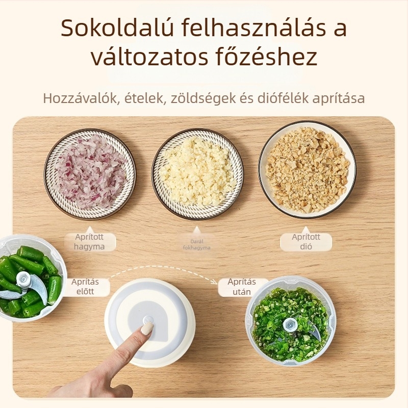 Vezeték nélküli mini elektromos fokhagyma sajtoló, kompakt otthoni készülék, többfunkciós