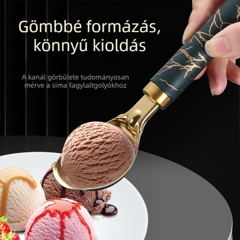 Titánium arany felület, vastag desszertkanál fagylalthoz, többfunkciós dinnyegolyó formázó rozsdamentes acélból
