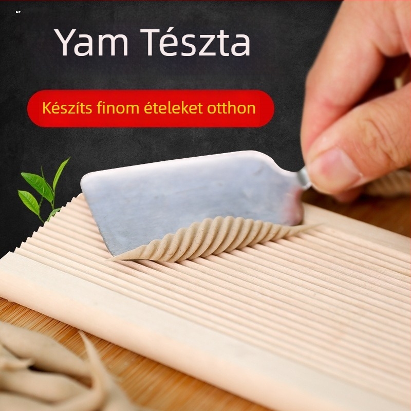 Fából készült DIY tésztaformázó készlet: hal, macska-fül alakú forma, kagyló