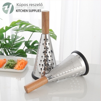 Rozsdamentes acélból készült kúpos reszelő sajt és zöldségekhez
