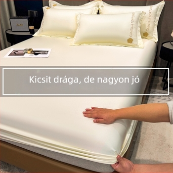 Ice Silk rugalmas lepedő készlet – nyári egyszínű lepedő, matracvédővel, porvédő, 3 darab
