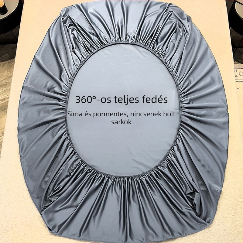 Ice Silk rugalmas lepedő készlet – nyári egyszínű lepedő, matracvédővel, porvédő, 3 darab