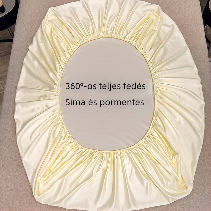 Ice Silk rugalmas lepedő készlet – nyári egyszínű lepedő, matracvédővel, porvédő, 3 darab