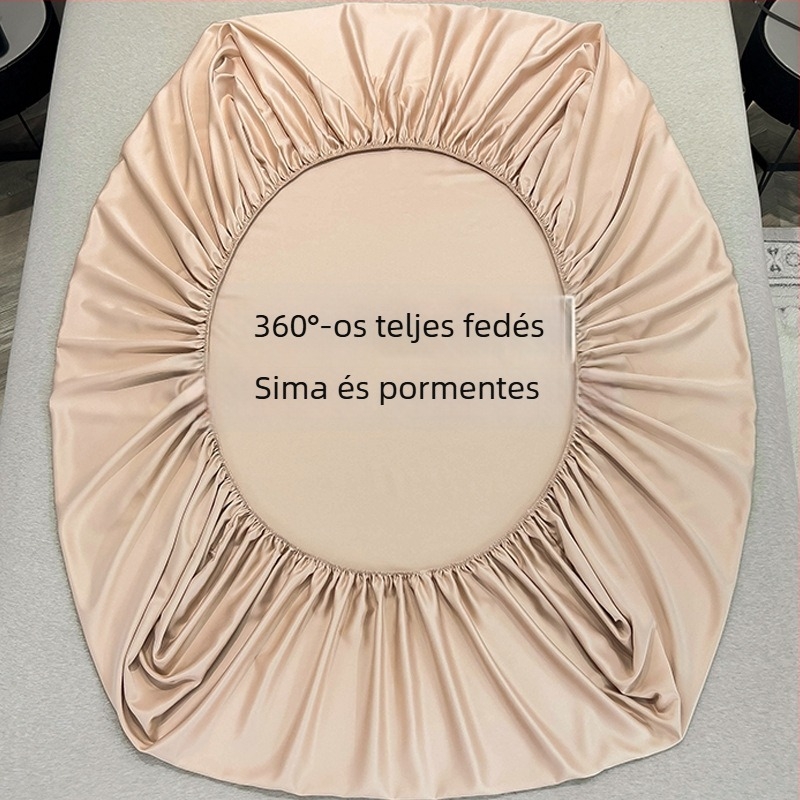 Ice Silk rugalmas lepedő készlet – nyári egyszínű lepedő, matracvédővel, porvédő, 3 darab