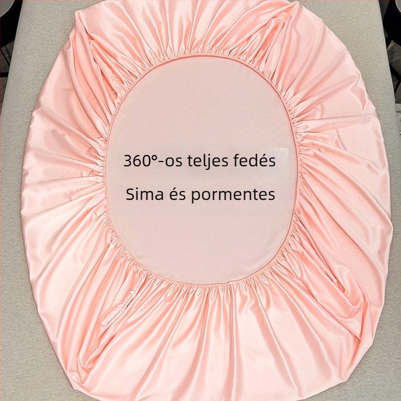 Ice Silk rugalmas lepedő készlet – nyári egyszínű lepedő, matracvédővel, porvédő, 3 darab