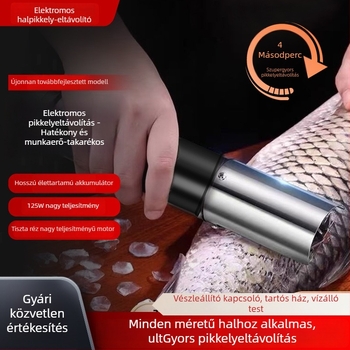 Elektromos halszáló készülék vezetékes kivitelben, zárt ház, otthoni és professzionális használatra, automatikus pikkely eltávolítása, 304 rozsdamentes acél