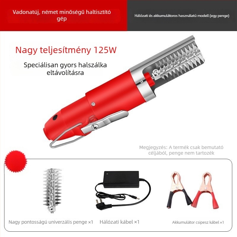 Elektromos halszáló készülék vezetékes kivitelben, zárt ház, otthoni és professzionális használatra, automatikus pikkely eltávolítása, 304 rozsdamentes acél