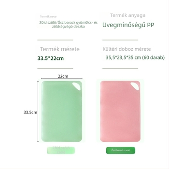 PP műanyag vágódeszka gyümölcsökhöz, háztartási használatra, bébiétel előkészítéséhez, kompakt konyhai deszka