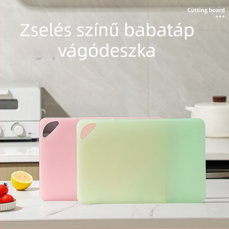 PP műanyag vágódeszka gyümölcsökhöz, háztartási használatra, bébiétel előkészítéséhez, kompakt konyhai deszka