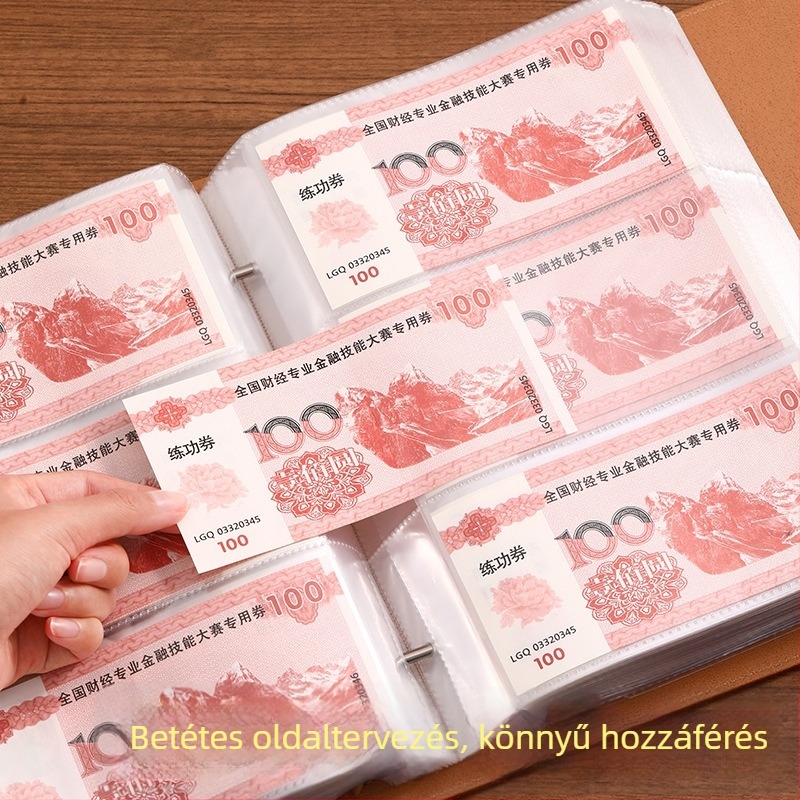 Új jelszóval védett megtakarító notebook nagy kapacitással, amely 100 000 jüan bankjegyet képes tárolni