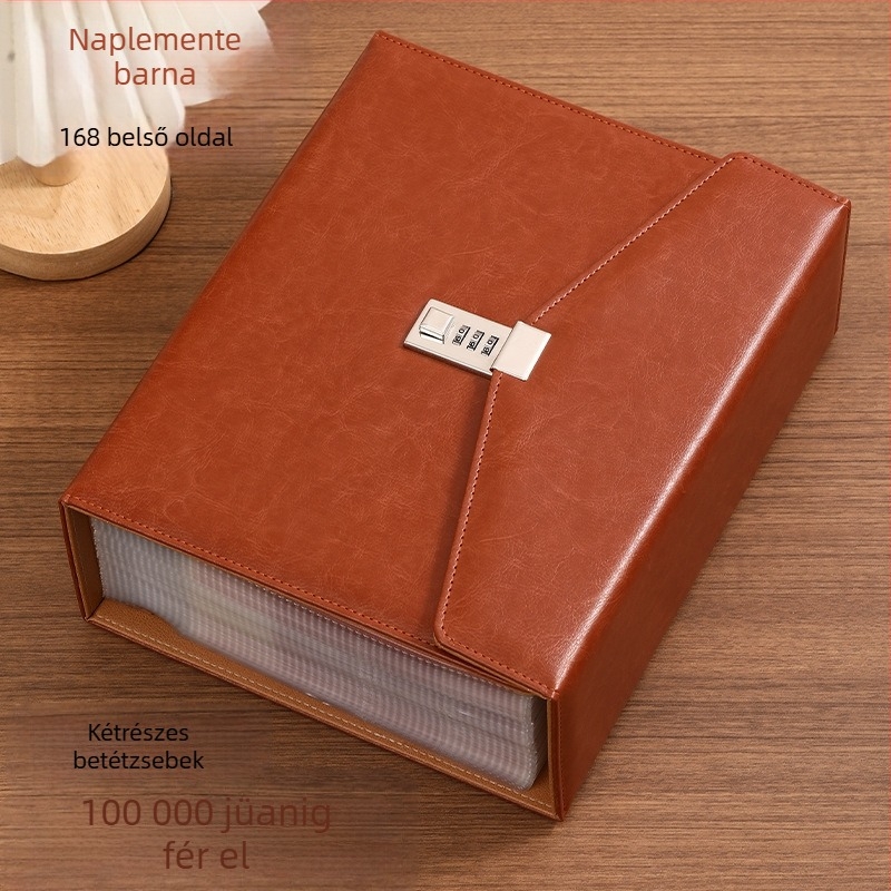 Új jelszóval védett megtakarító notebook nagy kapacitással, amely 100 000 jüan bankjegyet képes tárolni