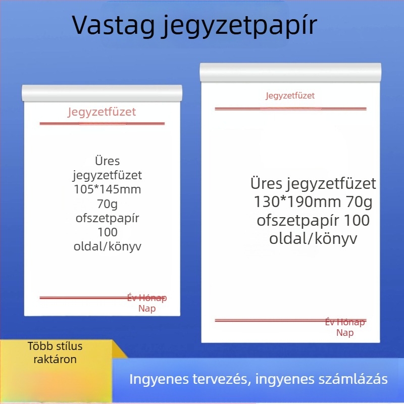 Grain kompakt jegyzetfüzet ragasztós jegyzetekkel, rizspapír jegyzetekkel és szakítható üres oldalakkal