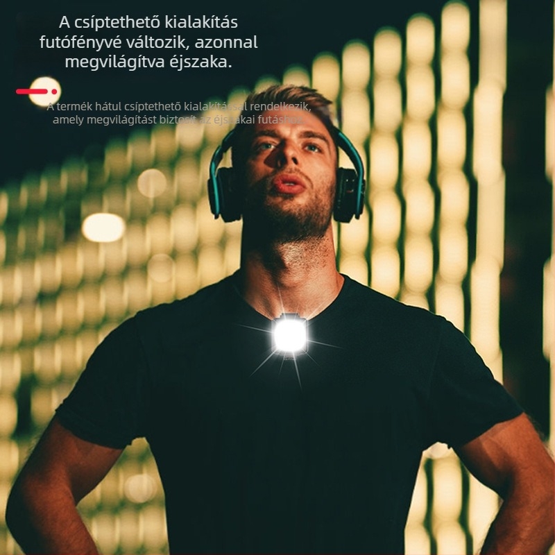 Kerékpár első és hátsó LED-lámpa biztonsági figyelmeztetéssel, USB-C-n keresztüli töltéssel, hordozható vészvilágítás kültéri használatra