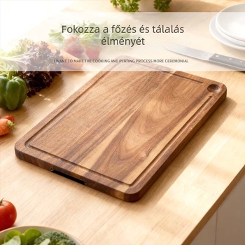 Konyhai felhasználásra tervezett vágódeszka - antibakteriális és penészmentes, kétoldalas, élelmiszerbiztonsági minőségű, tömör fa, nagy méret