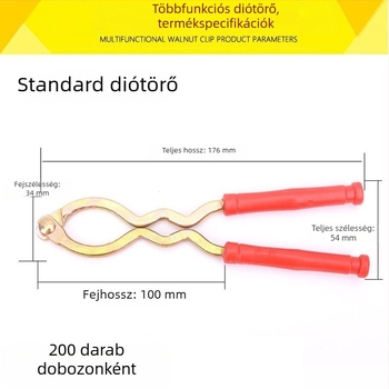 Multifunkcionális dióhéj-eltávolító – rozsdamentes acélból készült háztartási eszköz dió- és mogyoróhéj eltávolításához, fogóval és késsel