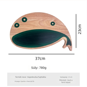 Shark Resin vágódeszka, tömörfa, akácfa steak deszka, konyhai sajt- és kenyér vágódeszka