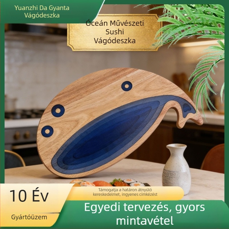 Shark Resin vágódeszka, tömörfa, akácfa steak deszka, konyhai sajt- és kenyér vágódeszka