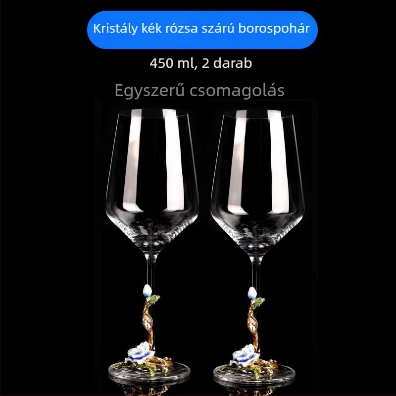 Kreatív zománcos vörösboros pohár dekantáló készlet otthoni használatra, kristály poharak, magas szárú borospoharak, esküvői ajándék