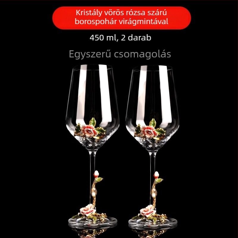 Kreatív zománcos vörösboros pohár dekantáló készlet otthoni használatra, kristály poharak, magas szárú borospoharak, esküvői ajándék