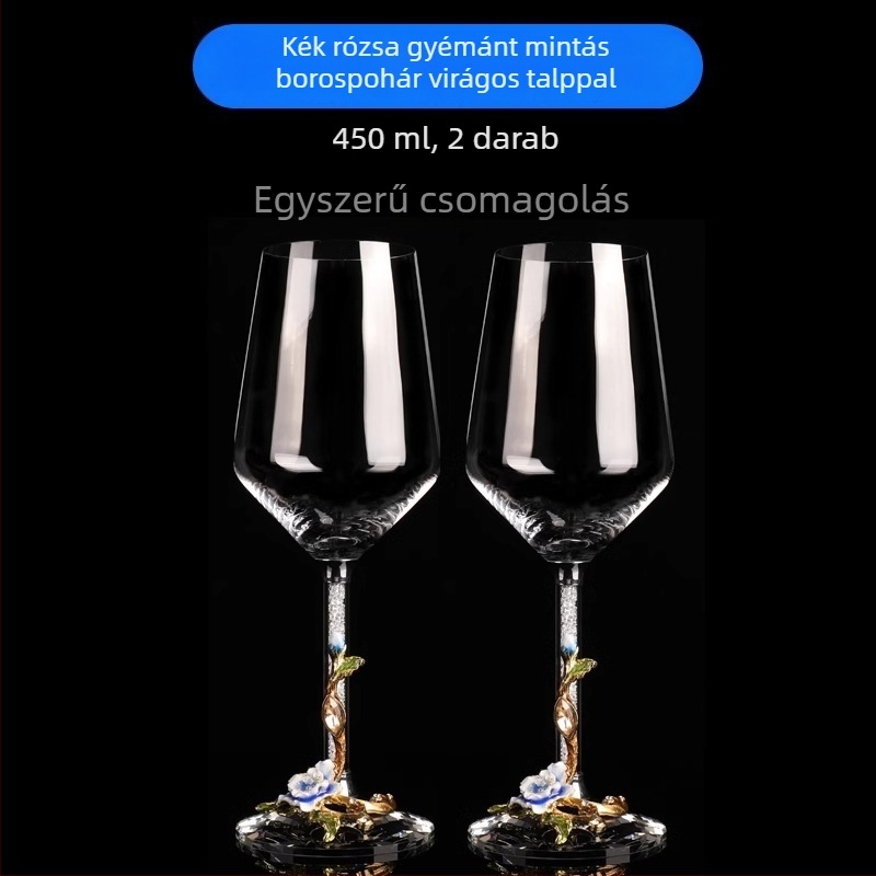 Kreatív zománcos vörösboros pohár dekantáló készlet otthoni használatra, kristály poharak, magas szárú borospoharak, esküvői ajándék