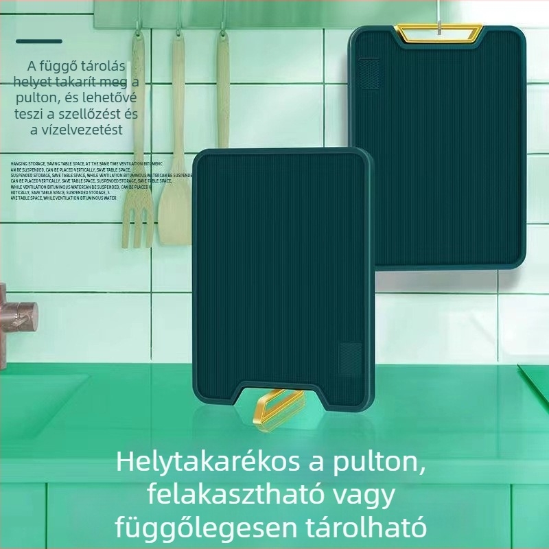 Búzaszalmából és PP-ből készült vágódeszka, antibakteriális, penészmentes, zöldségekhez és gyümölcsökhöz, otthoni használatra, vastagított kivitel