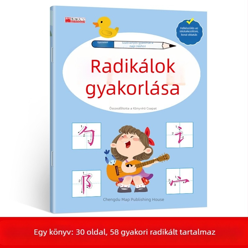 3–8 éveseknek szóló piros kontúrú számnyomtató gyakorlófüzet – óvoda-előkészítő írásgyakorlat