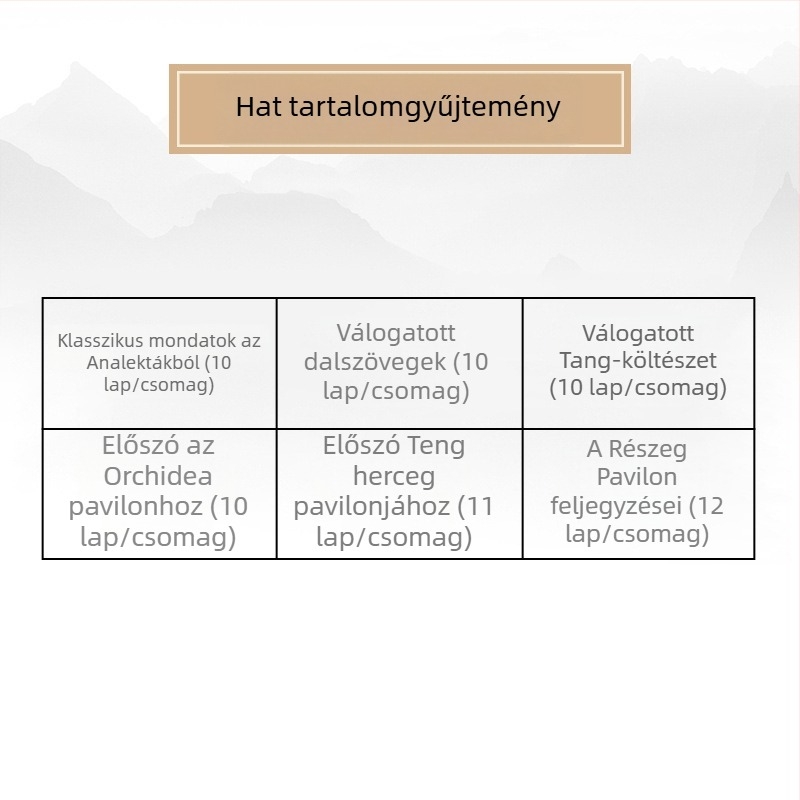 Lanting Gyűjtemény: Kaligráfia gyakorló másolatfüzet, reguláris írásgyakorlat, puha ecsettel való papír, reguláris és európai stílus