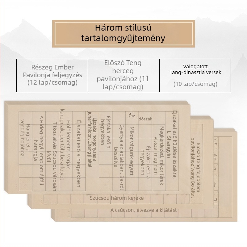 Lanting Gyűjtemény: Kaligráfia gyakorló másolatfüzet, reguláris írásgyakorlat, puha ecsettel való papír, reguláris és európai stílus