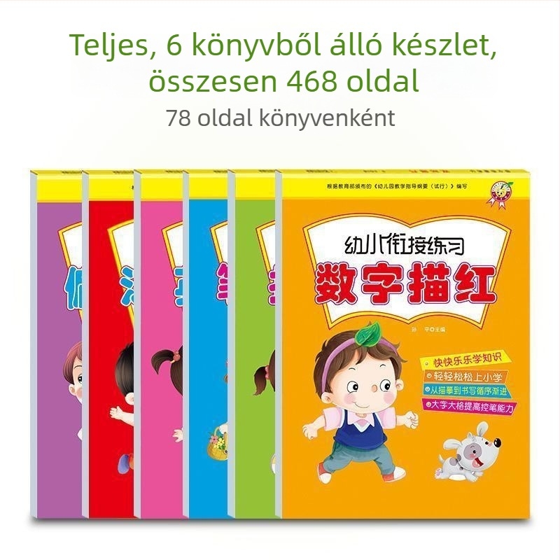 Teljes készlet gyerekeknek: írásgyakorlat számok másolásával és Pinyin írásrendi könyvvel, kezdőknek az óvoda felső csoportjában