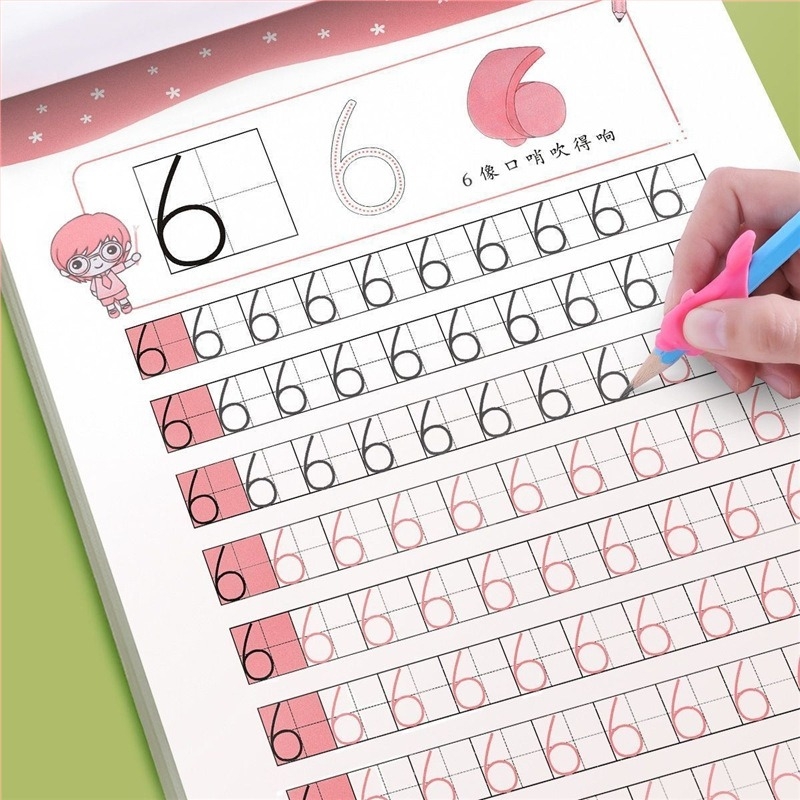 Teljes készlet gyerekeknek: írásgyakorlat számok másolásával és Pinyin írásrendi könyvvel, kezdőknek az óvoda felső csoportjában
