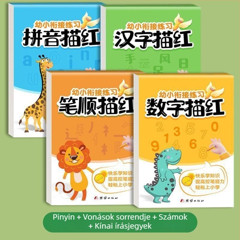 Teljes készlet gyerekeknek: írásgyakorlat számok másolásával és Pinyin írásrendi könyvvel, kezdőknek az óvoda felső csoportjában
