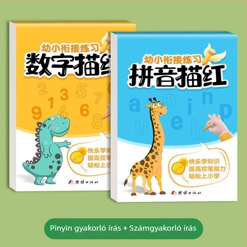 Teljes készlet gyerekeknek: írásgyakorlat számok másolásával és Pinyin írásrendi könyvvel, kezdőknek az óvoda felső csoportjában
