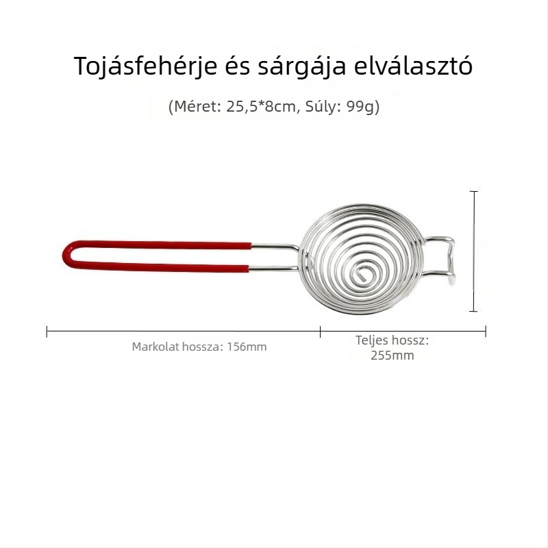 304 rozsdamentes acél tojásfehérje-szeparáló, tojássárgája-szeparáló, sütéshez, háztartási használatra