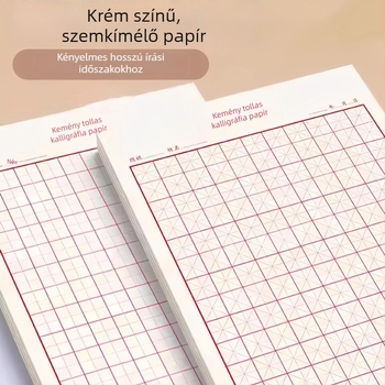 Vastagított kalligráfia gyakorlófüzet négyzetrácsos, kemény tollhoz, diákoknak és felnőtteknek