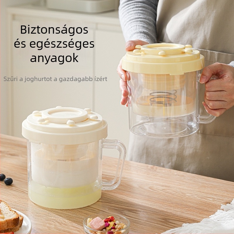 Családi joghurt szűrő rugós savóelválasztóval, nagy kapacitású, házi görög joghurt és szójaital szűrésére